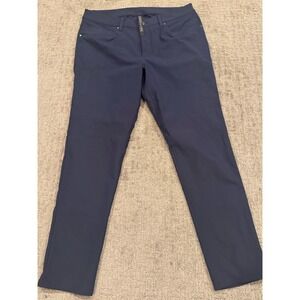 Lululemon Men's ABC Classic-Fit Warpstreme Navy Blue Pants Size 34/30 (N1)